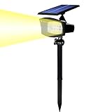 ソーラーライト（新世代） Kitclan ソーラーled充電式 ガーデンライト 省エネ 防犯＆防水スポットライト 夜間自動点灯 アウトドア/車道/庭/芝生などの照明用 ウォームホワイト