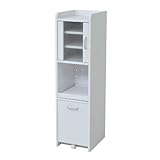 JKプラン Trenia 隙間ミニキッチン ミニ食器棚 一人暮らしにぴったりなカラフル収納 幅30 高さ120 ホワイト WKC-0645-WH