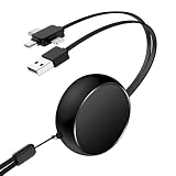 Bioonis 3in1 充電ケーブル usb ケーブル 巻き取り 2.4A急速充電 マルチ充電ケーブル 超高耐久 充電コード タイプc USB Type-c Android ライトニングケーブル 高速データ転送 iphone/ipad/airpods/Galaxy/Huawei/Micro 多機種対応 1m(ブラック)