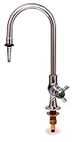 T&S Brass BL-5850-02 Single Temp Lab Faucet with Swivel Gooseneck, Serrated Tip and Self Closing Han
