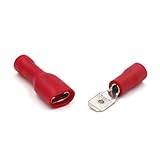Baomainレッドメス/オスInsulated Spadeワイヤコネクタ電気圧着端子22 – 16 AWG 4.8 X 0.5 MM 100パック