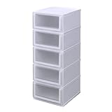 《2個セット》 収納チェスト クリアチェストC350-5 5段 幅35×奥行45×高さ93cm (C) クリア