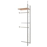 突っ張り壁面間仕切りワードローブ　幅58cm　連結用　背板無しタイプ　ナチュラル色