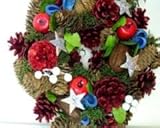 小さな星と赤いリンゴのリースWreath-Star　Red,Blue pinecone
