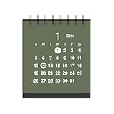 卓上カレンダー【2025年 1月始まり】クラフト ミニスタンド ブラック CT-577 (グリーン)