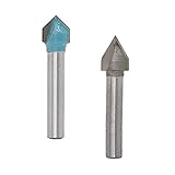 F Fityle 木工用切削工具　MDF用　ルータビット　3D Vウッドルータビット　CNCツール　2個セット　長持ち