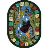 Joy Carpets Kid Essentials Early Childhood Oval We Dig Dinosaurs Rug Multicolored 7'8 x 10'9 [並行輸入品]