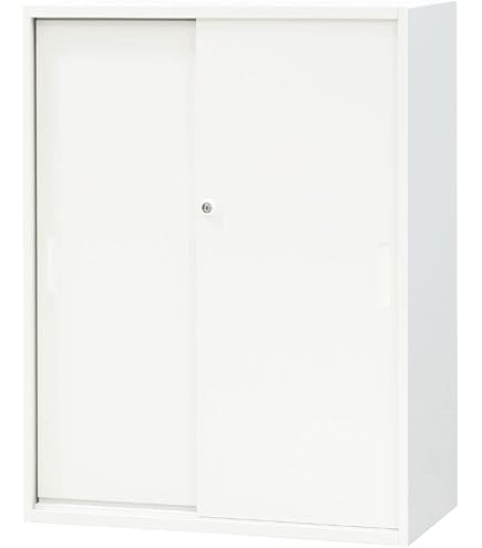 Amazon.co.jp: DEWEL ロッカー 引戸書庫 3段 引き違い書庫 システム