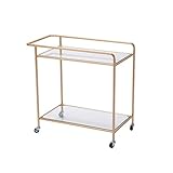 ストレージラック鍛鉄床リビングルーム書棚現代ミニマルベッドサイドストレージラックベッドルームシェルフ (色 : ゴールド)