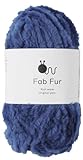 原ウール 毛糸 1玉 ファブファー 並太 40g(68m) ナイロン80％ ポリエステル20% (7.ブルー)