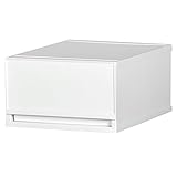 日本製 収納ケース 引き出し PLUST（プラスト）ベーシック (34cm幅 1段, ホワイト)