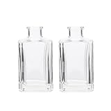 NUOLUX ディフューザー 容器 150ml 2個 アロマガラスボトル 方形 リードディフューザー 容器 ディフューザー ボトル ホームアロマガラスボトル リードディフューザー用 アロマ精油拡散ボトル ボトル 部屋用 置型 容器 詰め替え 透明 詰め替えボト