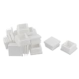 uxcell テーブル足チューブ パイプインサート エンドブランクキャップ プラスチック 四角形 ホワイト 16個入り