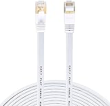 オーディオファン LANケーブル CAT6A (CAT7用ケーブルを使用) RJ45 ギガビット対応 フラット 金メッキ ホワイト 約25m