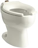 Kohler K-4350-L-96 Wellcomme Elongated Toilet Bowl with Top Spud and Four Bolt Holes In Base, Biscui