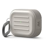 【elago】 AirPods Pro3 対応 ケース 耐衝撃 落下防止 カラビナ 付 おしゃれ カバー ワイヤレス充電 対応 シンプル 頑丈ケース [ AirPods Pro 3 エアーポッズプロ3 エアポッツプロ 第3世代 対応 ] case ARMOR HANG CASE ストーン