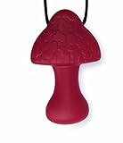 Stimtastic Chewable Silicone Mushroom Pendant Necklace, Claret by Stimtastic
