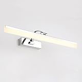 LEDランプミラー、浴室用トイレシンク、ステンレス鋼基材、水、霧、銀14W60cm（23.6インチ） ( Color : Warm light )