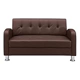 2人掛けソファ コンパクトサイズ ダークブラウン 155530 幅120×奥行き70×高さ66cm