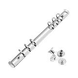 Virtarlux A5 多穴式リング バインダー金具 背なしタイプ 6穴【A5-6-20/20】20mm×225mm リング内径20mm 鉄ニッケル鍍金 シルバーシカゴスクリュ付き 手帳 製本 (A5-6穴)