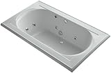 KOHLER K-1418-H2-95 Memoirs 72-Inch X 42-Inch Drop-In Whirlpool Bath with Reversible Drain and Heate