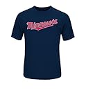 MLB Minnesota Twins代替ロゴメンズ合成マスWordmark Tシャツ、スモール、ネイビー