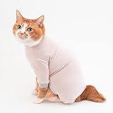 ぽぽねこ 猫に優しい猫服 皮膚保護服 キャットプロテクションスーツ（ロンパース） (M, ピンク)