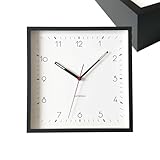 KATOMOKU Square clock 3 ヒノキ ブラック 掛け時計 連続秒針 km-114BK (クオーツ時計)