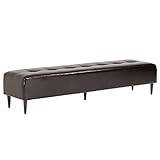 ベンチソファ 背もたれ無し ベンチチェアー 長椅子 イス ダイニング 3人掛け 合皮レザー Baggy RG 2×8 ダークブラウン