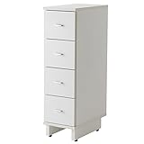 ライフスタイリングショップ すき間収納 幅25cm メラミン チェスト 4段 隙間収納 ランドリー 引き出し AS-013