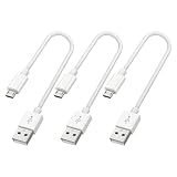 マイクロUSBケーブル 0.3m 短い 3本セット Suptopwxm QC3.0対応 2.4A急速充電 【台形端子専用・Type-C非対応】 スマホ PS4コントローラー データ転送 絡まりにくい 高耐久