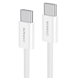 NIMASO USB C ケーブル USB 2.0 PD対応 タイプc ケーブル 1M 60W/3A急速充電 最大480Mbpsデータ転送 高耐久ナイロン編み iPhone16/15シリーズ、iPad、MacBook、Sony等Type-c機種対応 ホワイト NCA24D1230