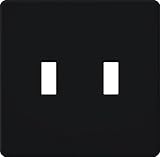 Lutron FG-2-BL Fassada 2-Gang Toggle Wallplate, Black, 1-Pack [並行輸入品]