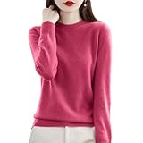 [ANGJ] レディースセーター ニット トップス ラウンドネック 着痩せ シルエットストレッチ カットソー シンプル長袖 無地 秋冬