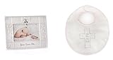 Nat & Jules Baby Girls Christening Baptism Photo Frame and Bib Set by Nat and Jules