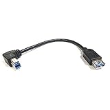カモン 【(COMON)製】USB3.0ケーブルL型変換ケーブル(Bタイプ:L型オス←→Aタイプ:メス)/ブラック/0.2m【3AB-L02】