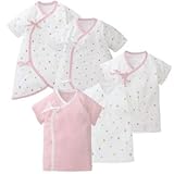 新生児肌着５点セット　気球・星　日本製 (ピンク)