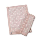 日本製 リバーシブル よだれパッド【Wガーゼ★ナチュラルドット】 (ベビーピンク)