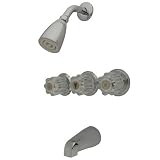 Elements of Design EB131 Americana Three Handle Tub & Shower Faucet, 5' Spout Reach, Polished Chrome