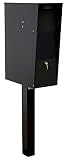 Qualarc wv-vacpst Rust Free 4 "直径49 " Tallスチールマウントポストメールボックス、ブラック