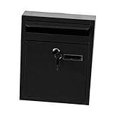 P Prettyia 郵便箱　レターボックス　郵便箱　新聞箱　セキュリティロック　高品質　全3色　 - ブラック