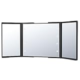 PLEMO 鏡 化粧鏡 コンパクトミラー スタンドミラー 折りたたみ式 女優ミラー 拡大鏡付き LED ライト８個 (三面鏡)