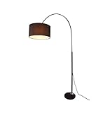 現代フロアランプ釣りランプのLED目の保護を読む垂直ライトフットスイッチE27 (色 : ブラック)