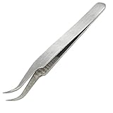 uxcell 先曲がりピンセット　プライヤー　精密　耐磁　　ステンレス鋼　先曲型