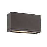 WAC Lighting WS-W2510-BZ Rubix LED Outdoor Rectangular Up and Down Wall Light Fixture, One Size, Whi