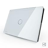 米国/ AU標準、vl-c301s-81,1-gang 2ウェイ、タッチスクリーンライトスイッチ、ホワイトクリスタルガラスパネル