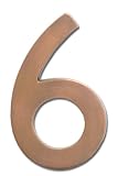 Architectural Mailboxes 3585DC-6 Solid Cast Brass 5 in. Dark Aged Copper Floating House Number 6