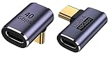 Access 【 40Gbs 上下左右 L型 2個 】USB4 Type C 延長 変換 アダプター 上下左右 90°L字 L型 USB4.0 高速充電 PD充電 100w 高速データ転送 40Gbps タイプc type-c 変換アダプタ 90度 オス メス USB C コネクター + マイクロファイバークロス付き EC118-UDLR-2P