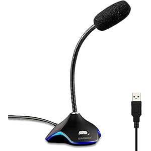 PCマイク USBマイク XIAOKOA 全指向性 卓上マイク 360°集音 録音/宅録/ゲーム実況/生放送 PC/Windows/Mac対応 (CK)