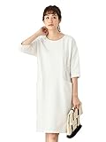 Angeliebe エンジェリーベ 産後用 ワンピース 授乳服 六分 袖 ミニ 裏毛 ワンピ フリー ホワイト 30106